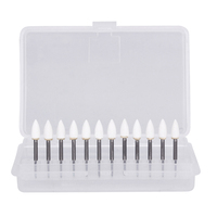 AZDENT 12 sztuk/paczka polerowanie zębów kamień rękojeść polerowanie Burs FG stożek płomień biały kamień narzędzia dentysta narzędzie zęby Whiting 2